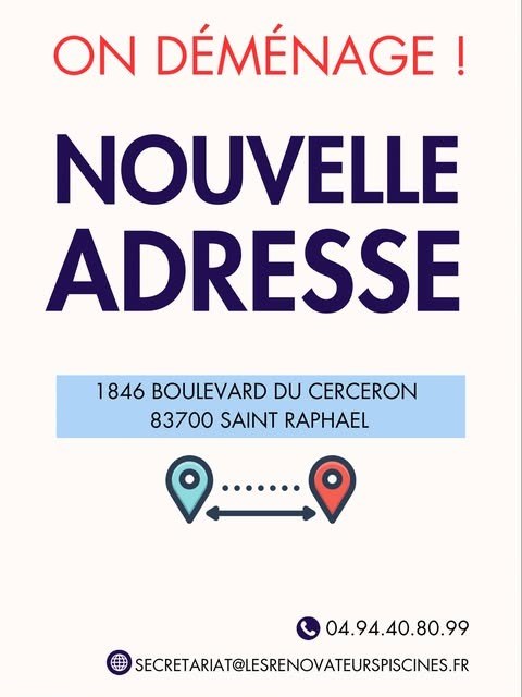 Publication Instagram : on déménage, nouvelle adresse au 1846 boulevard du Cerceron à Saint-Raphaël